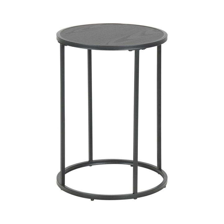 Stolik kawowy Actona Seaford MDF metal czarny okrągły 40 cm