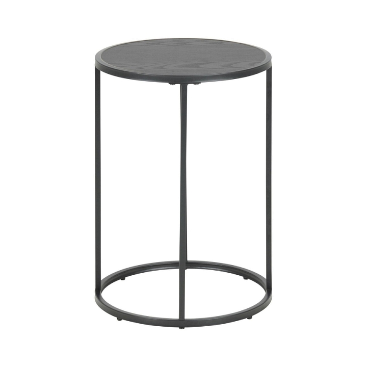 Stolik kawowy Actona Seaford MDF metal czarny okrągły 40 cm