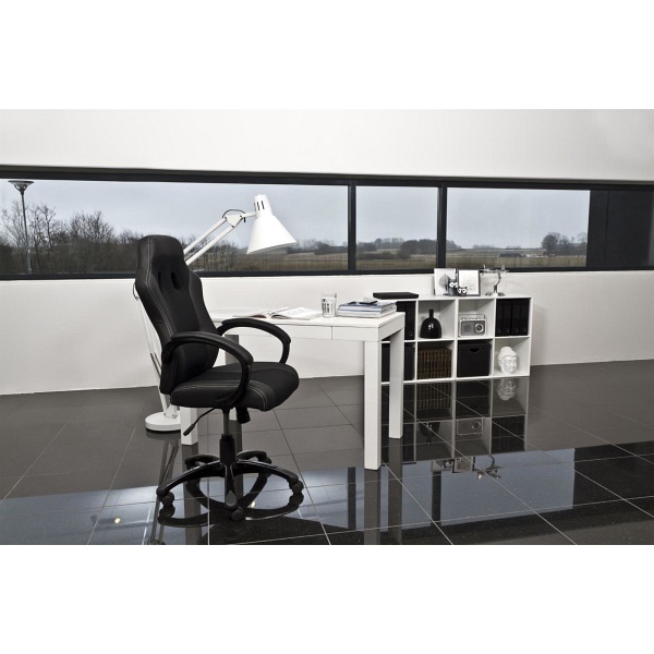 Fotel biurowy Race czarny czarna eko skó ra ( Rozmiar: uniwersalny )