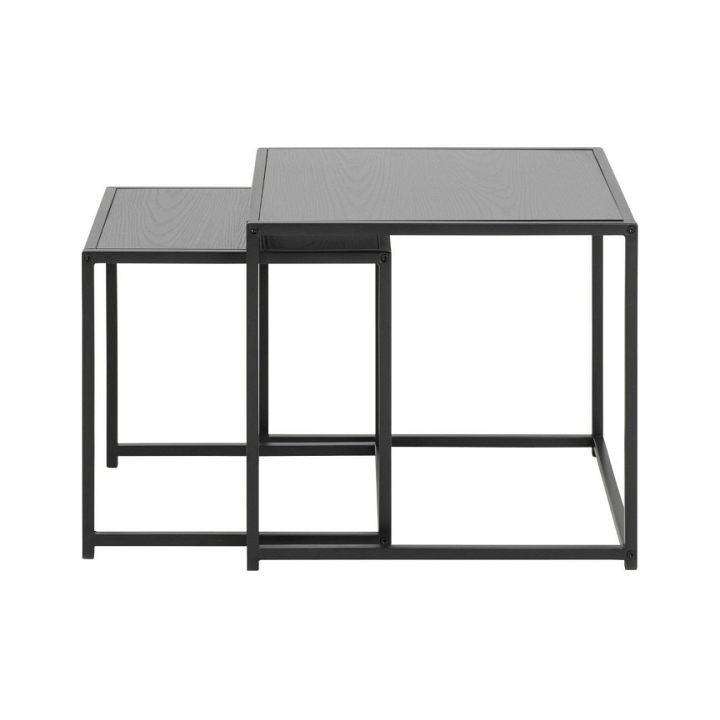 Zestaw stolików kawowych Actona Seaford drewniano-metalowy czarny 2 szt.