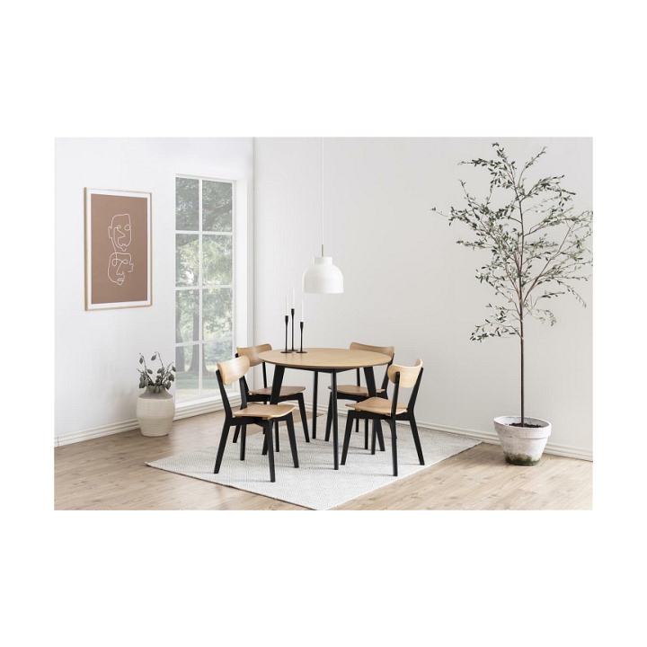 Stół Roxby 105cm naturalny /czarny - ACTONA