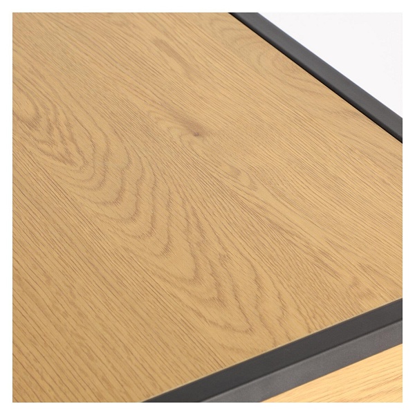 Biurko Seaford Dąb z szufladą naturalny/czarny ( Rozmiar: uniwersalny )