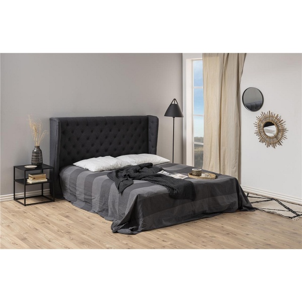 Stolik nocny z półką Newton czarny ( Rozmiar: uniwersalny )