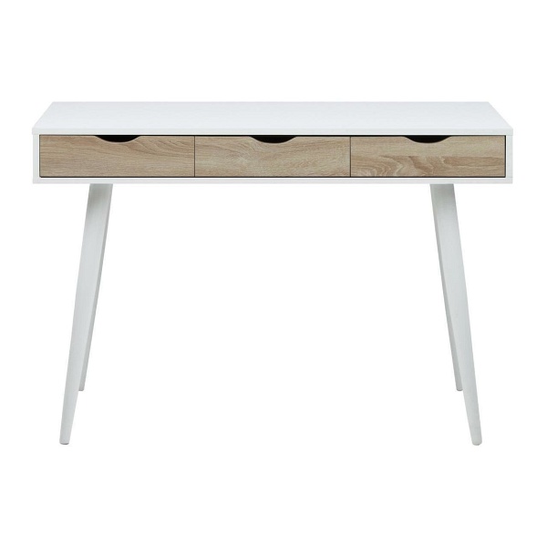 Biurko skandynawskie białe z szufladami Scandi 110 cm do pracy i pokoju młodzieżowego Intesi ( Rozmiar: uniwersalny )