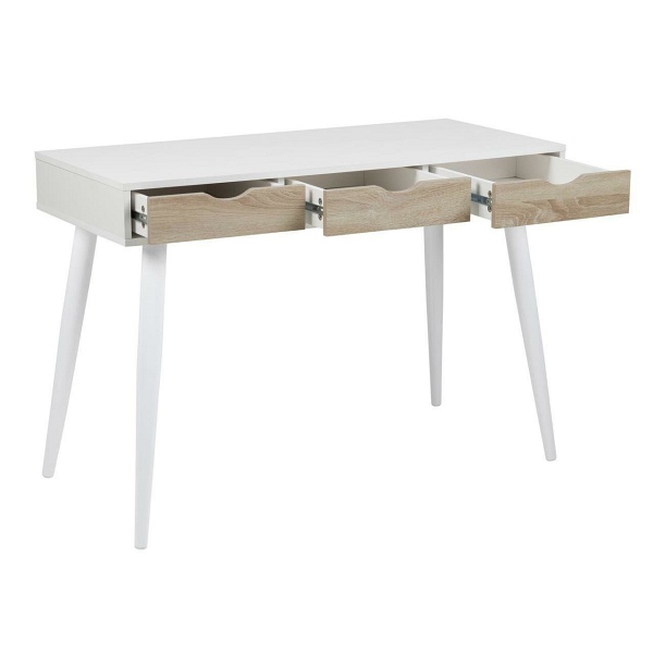 Biurko skandynawskie białe z szufladami Scandi 110 cm do pracy i pokoju młodzieżowego Intesi ( Rozmiar: uniwersalny )