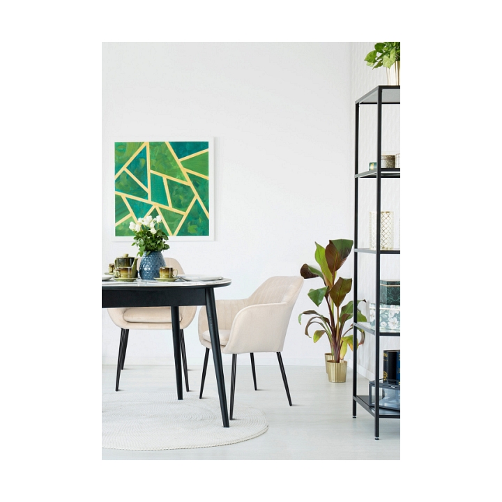Krzesło Emilia Velvet sand /black - ACTONA