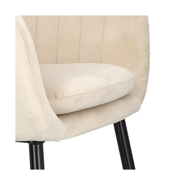 Krzesło Emilia Velvet sand /black - ACTONA