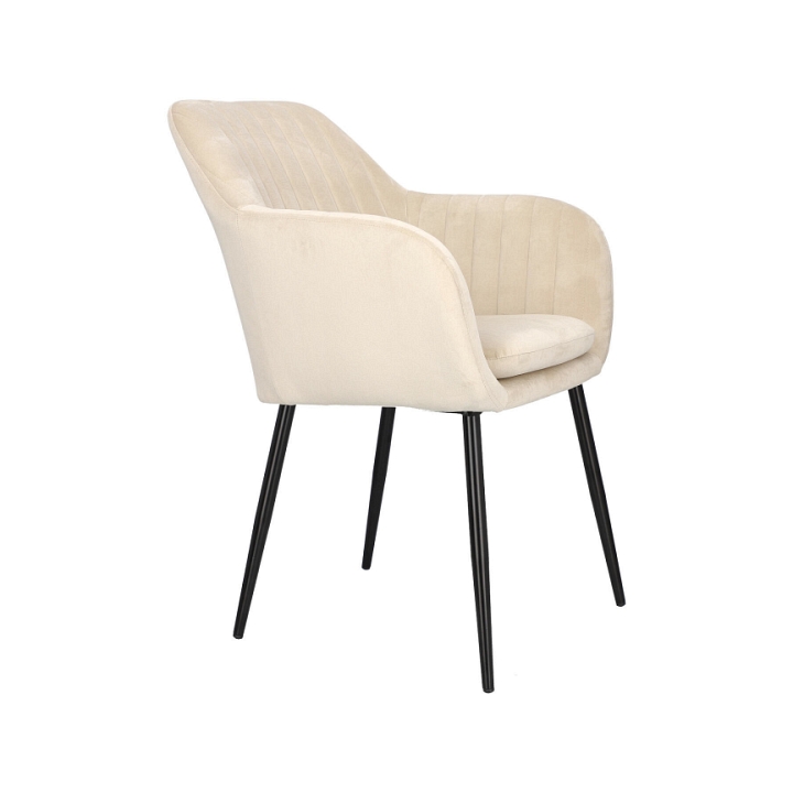 Krzesło Emilia Velvet sand /black - ACTONA