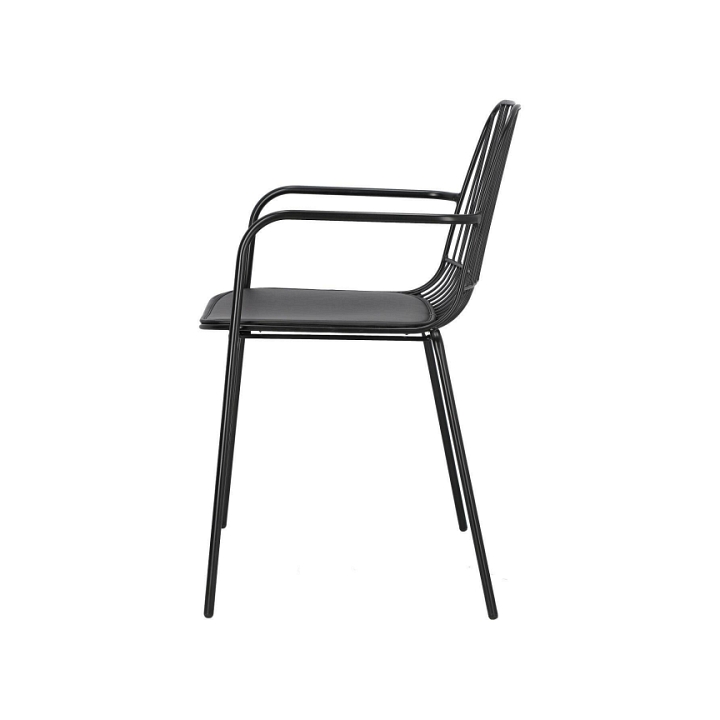 Krzesło Willy Arm Black z poduszką PU - Intesi