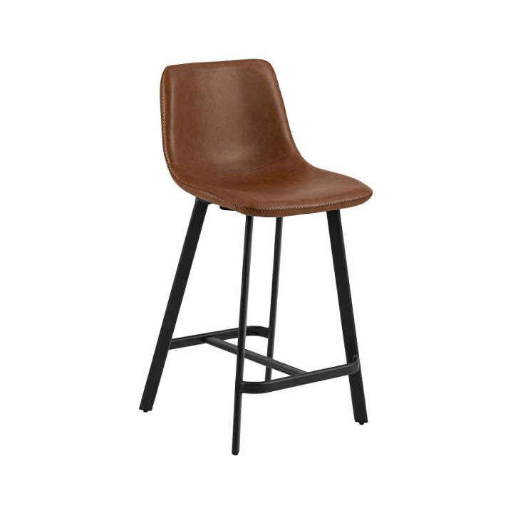 Stołek barowy Oregon PU brandy Low - ACTONA