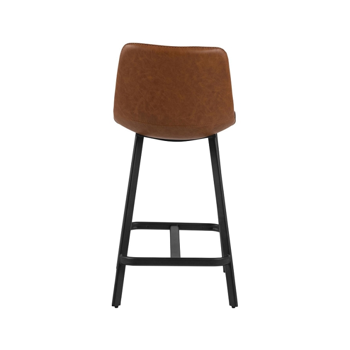 Stołek barowy Oregon PU brandy Low - ACTONA