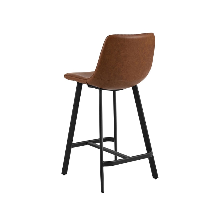 Stołek barowy Oregon PU brandy Low - ACTONA