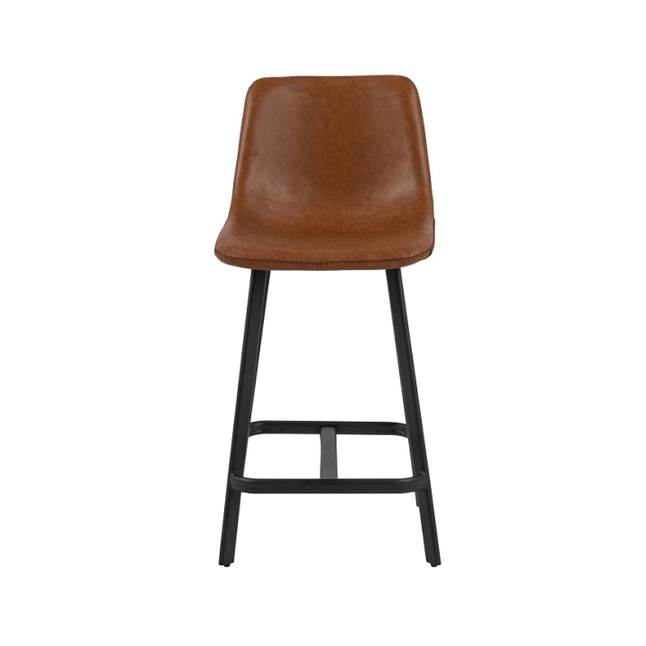 Stołek barowy Oregon PU brandy Low - ACTONA