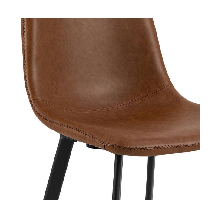 Stołek barowy Oregon PU brandy Low - ACTONA