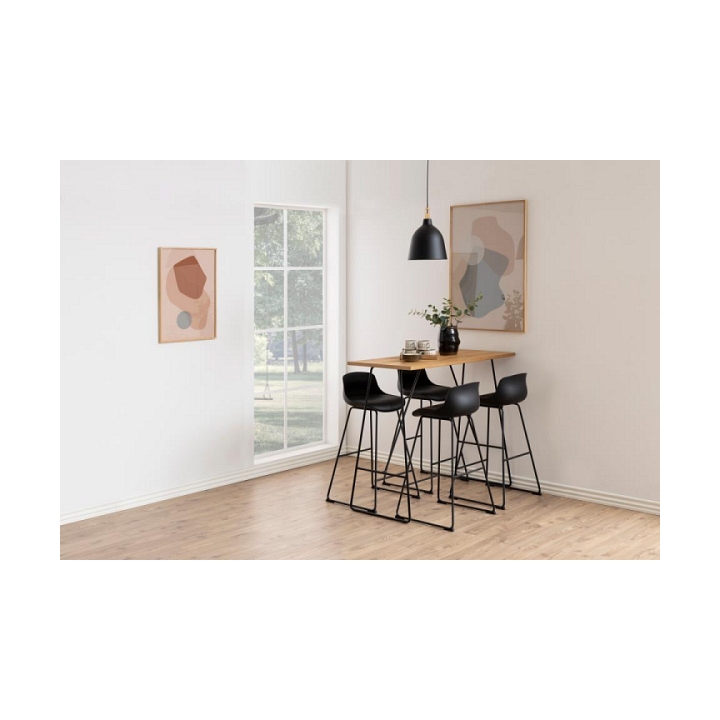 Stołek barowy Tina low Black PU - ACTONA