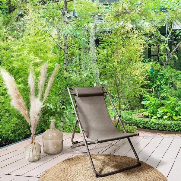 Leżak Canard składany beżowy ciemny ( Rozmiar: uniwersalny )