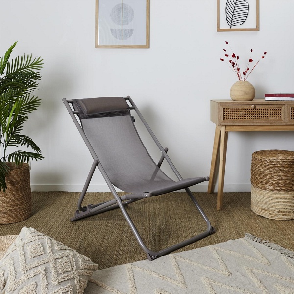 Leżak Canard składany beżowy ciemny ( Rozmiar: uniwersalny )