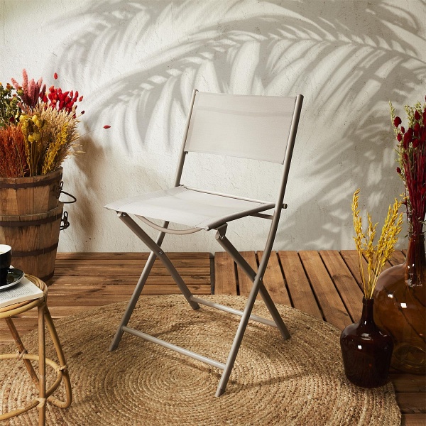 Krzesło Elba składane outdoor beżowe ( Rozmiar: uniwersalny )