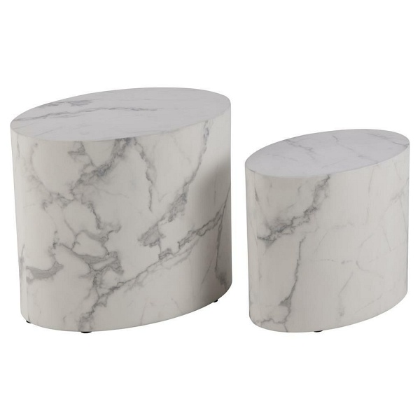 Zestaw stolików kawowych Mice biały marmur ( Rozmiar: uniwersalny )