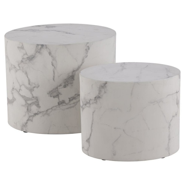 Zestaw stolików kawowych Mice biały marmur ( Rozmiar: uniwersalny )