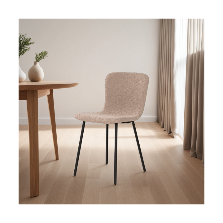 Krzesło Halden bouncle beżowe/ czarne - House Nordic