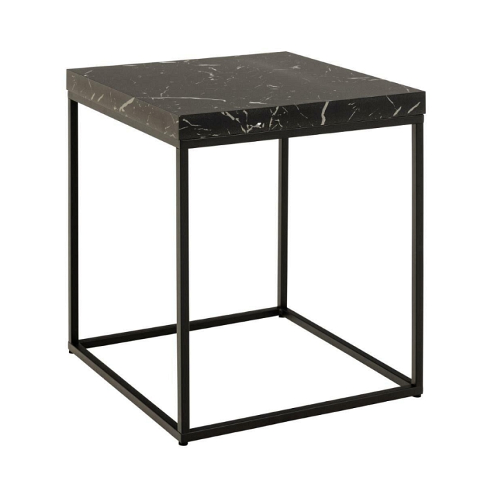 Stolik Barossa 40x40cm czarny marmur - ACTONA