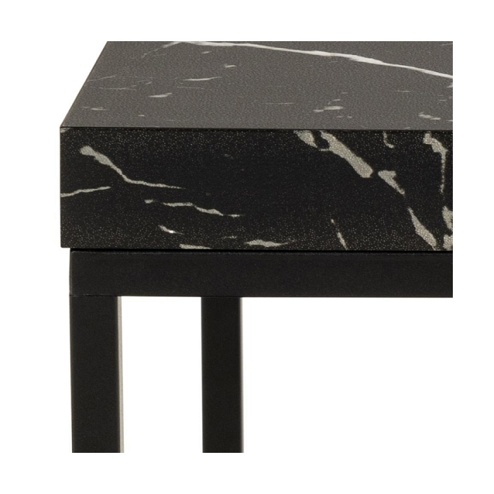 Stolik Barossa 40x40cm czarny marmur - ACTONA