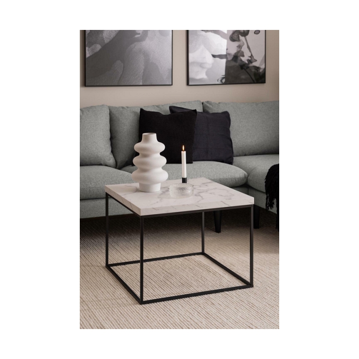 Stolik Barossa 60x60cm biały marmur - ACTONA
