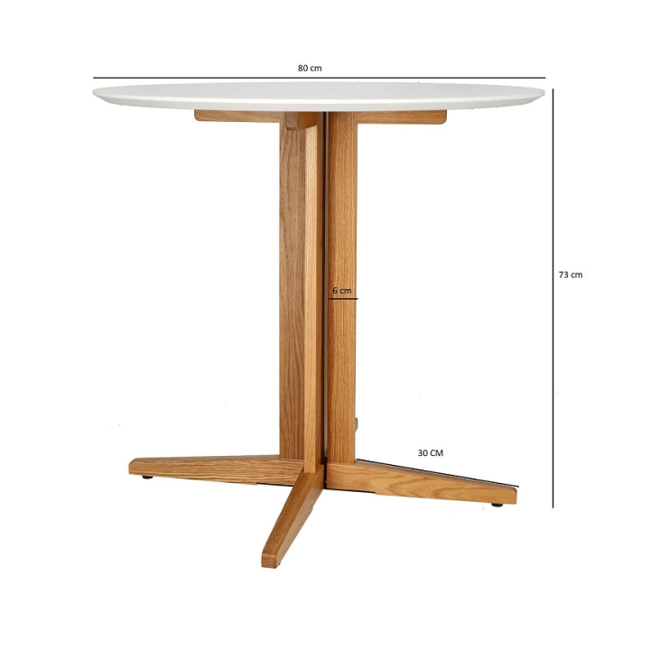 Stół Mauro 80cm dąb naturalny - Intesi