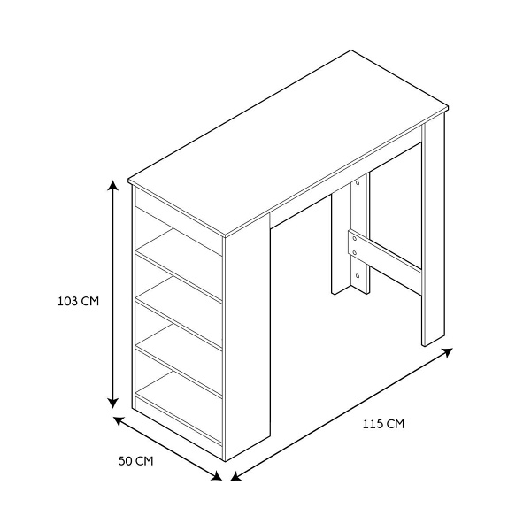 Stół barowy Blox naturalny ( Rozmiar: uniwersalny )