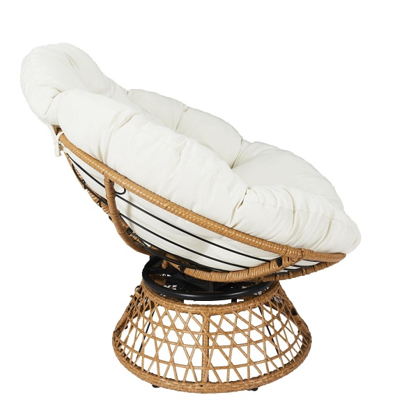 Fotel Cancun biały/ naturalny obrotowy ( Rozmiar: uniwersalny )