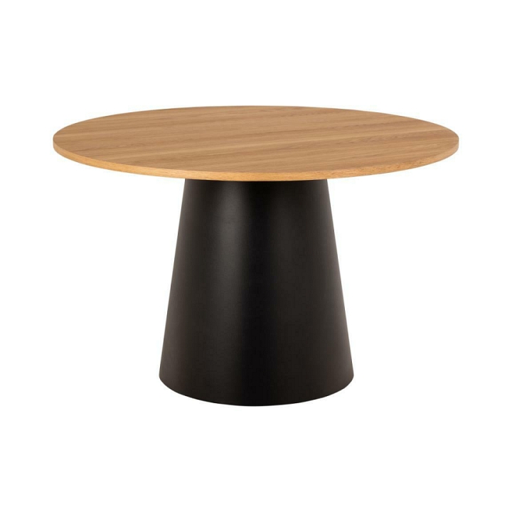 Stół okrągły Soli 120cm dąb/czarny - ACTONA