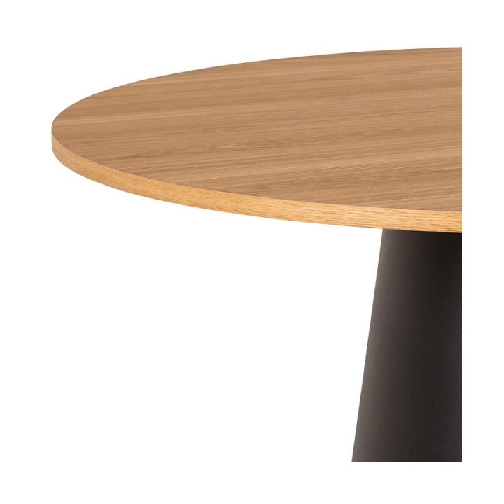 Stół okrągły Soli 120cm dąb/czarny - ACTONA