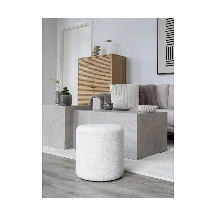 Pufa Ejby bouncle biała - House Nordic