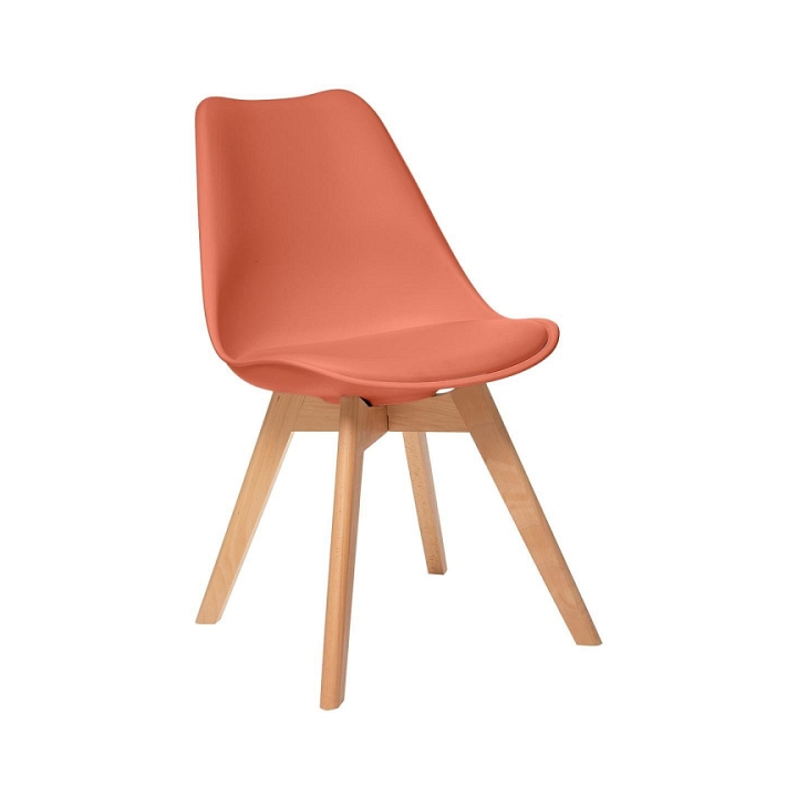 Krzesło Baya terracotta, nogi bukowe - Atmosphera