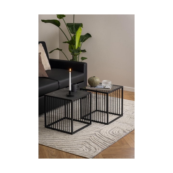 Stolik kawowy Strington 40x40cm marmur czarny - ACTONA