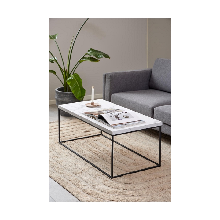 Stolik Barossa 110x55cm biały marmur - ACTONA