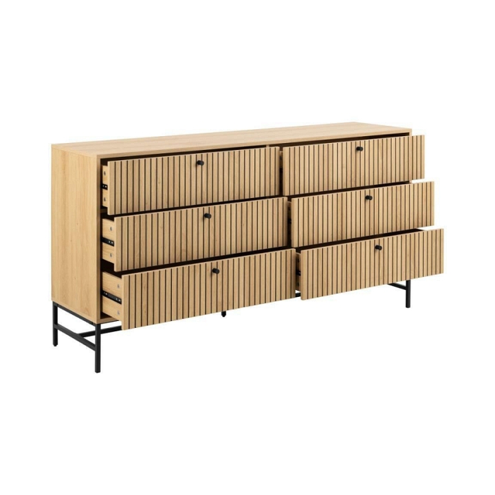 Komoda Albany 6 szuflad dąb naturalny - ACTONA