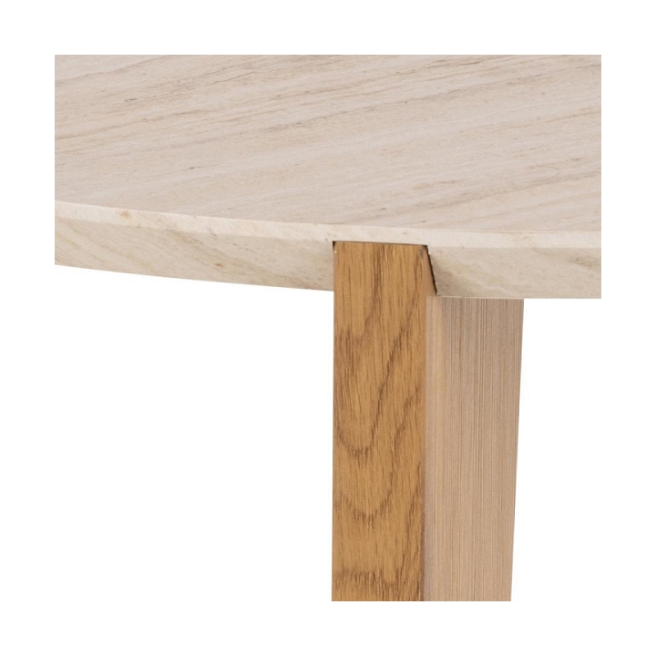 Stolik kawowy Dockland śr. 80cm trawertyn/dąb - ACTONA