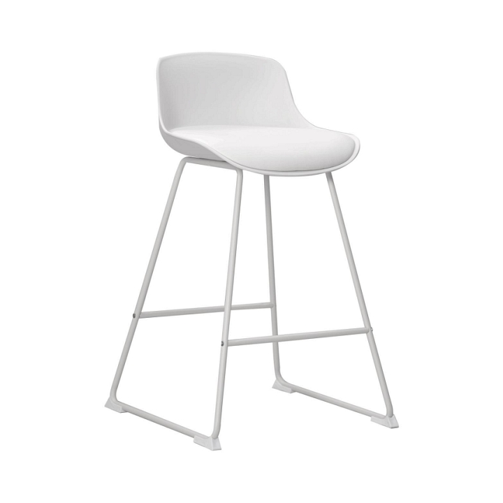 Stołek barowy Tina low White PU - ACTONA