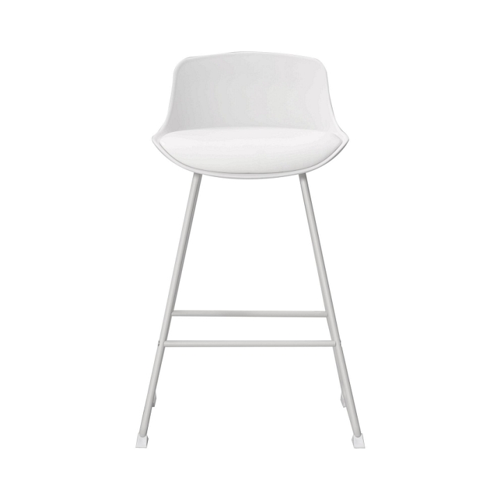 Stołek barowy Tina low White PU - ACTONA