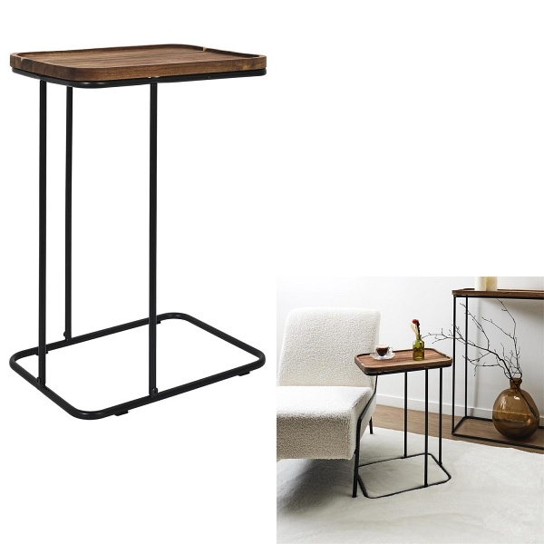 Stolik pomocniczny Meleto akacja/ czarny ( Rozmiar: uniwersalny )