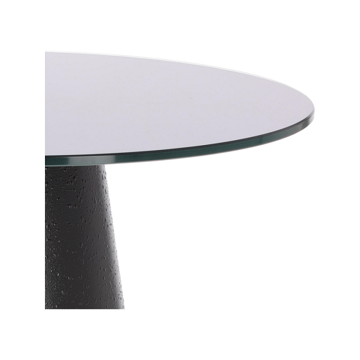 Stolik kawowy Soleilo szklany okrągły 60cm czarny - Intesi