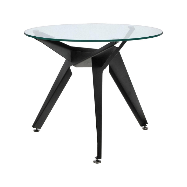 Stół Troy 90cm transparentny/ czarny - Intesi