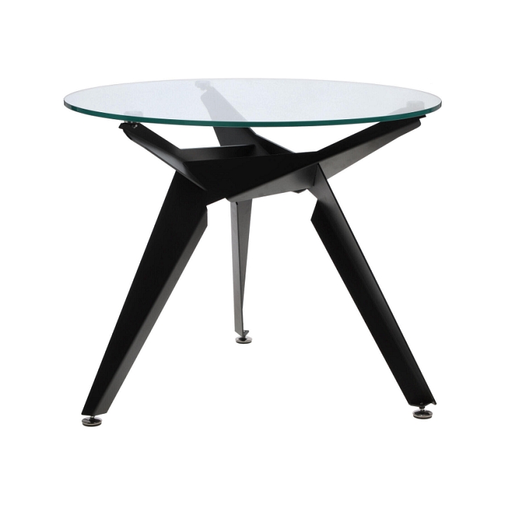 Stół Troy 90cm transparentny/ czarny - Intesi