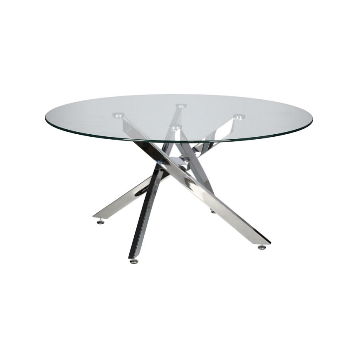 Stolik kawowy Amber 90cm transparentny/ chrom - Intesi