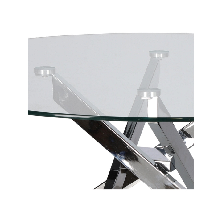 Stolik kawowy Amber 90cm transparentny/ chrom - Intesi