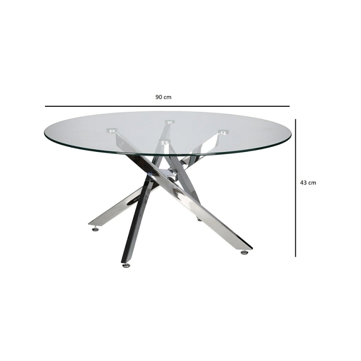 Stolik kawowy Amber 90cm transparentny/ chrom - Intesi