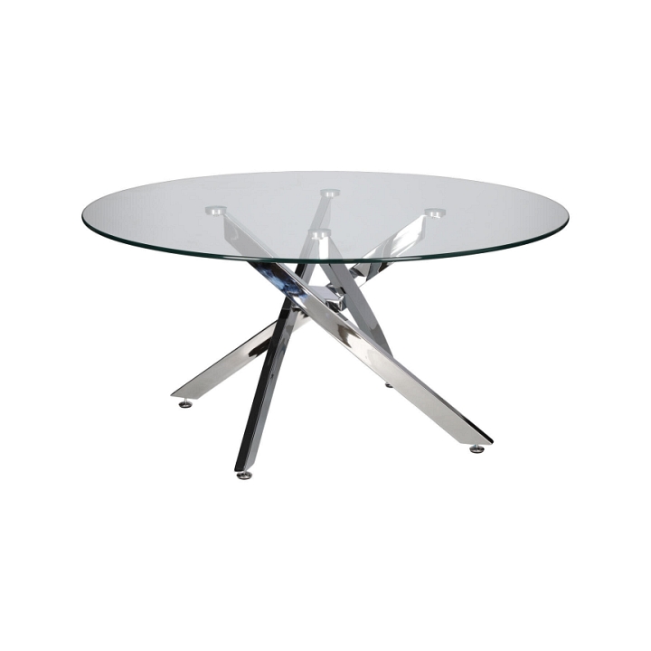 Stolik kawowy Amber 90cm transparentny/ chrom - Intesi