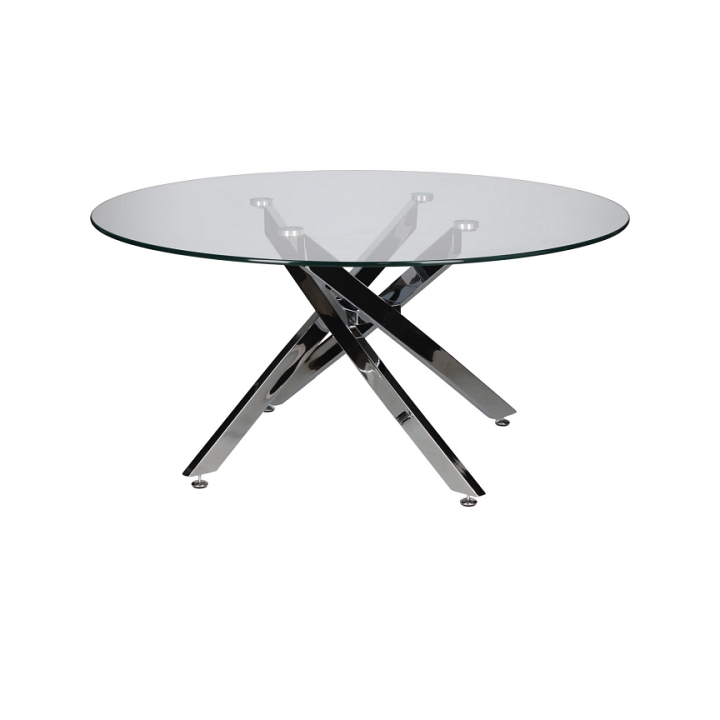 Stolik kawowy Amber 90cm transparentny/ chrom - Intesi